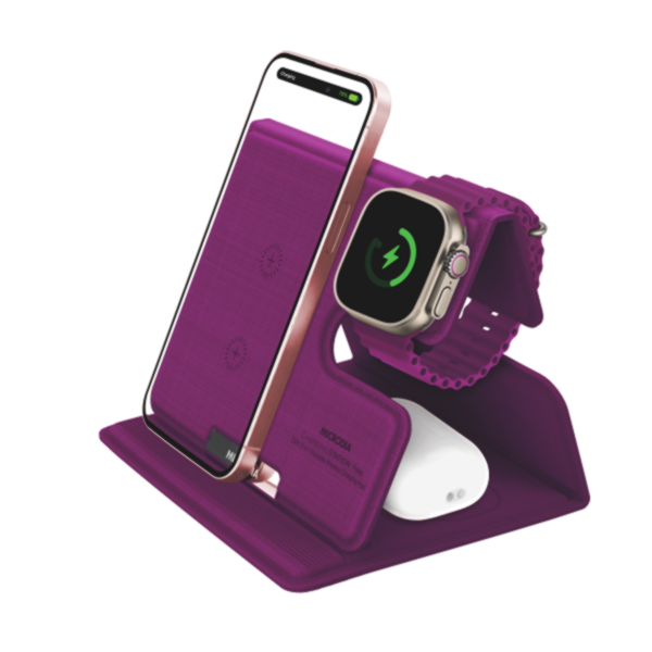 תחנת טעינה אלחוטית 3-ב-1 לאייפון, Apple Watch ואוזניות