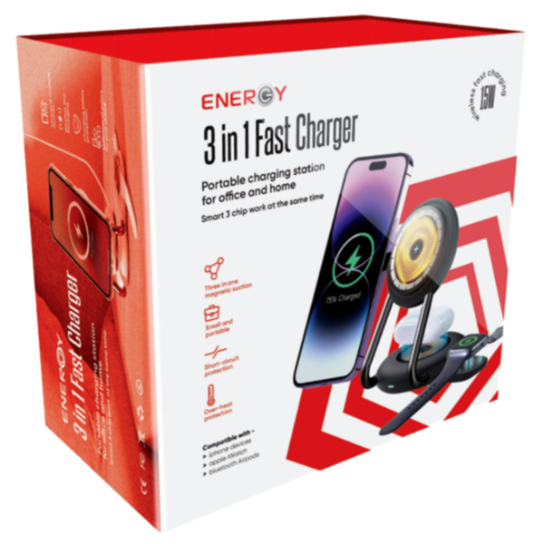 energy_3in1_clean_3 תחנת טעינה אלחוטית מגנטית 3-ב-1 לאייפון, Apple Watch ואוזניות